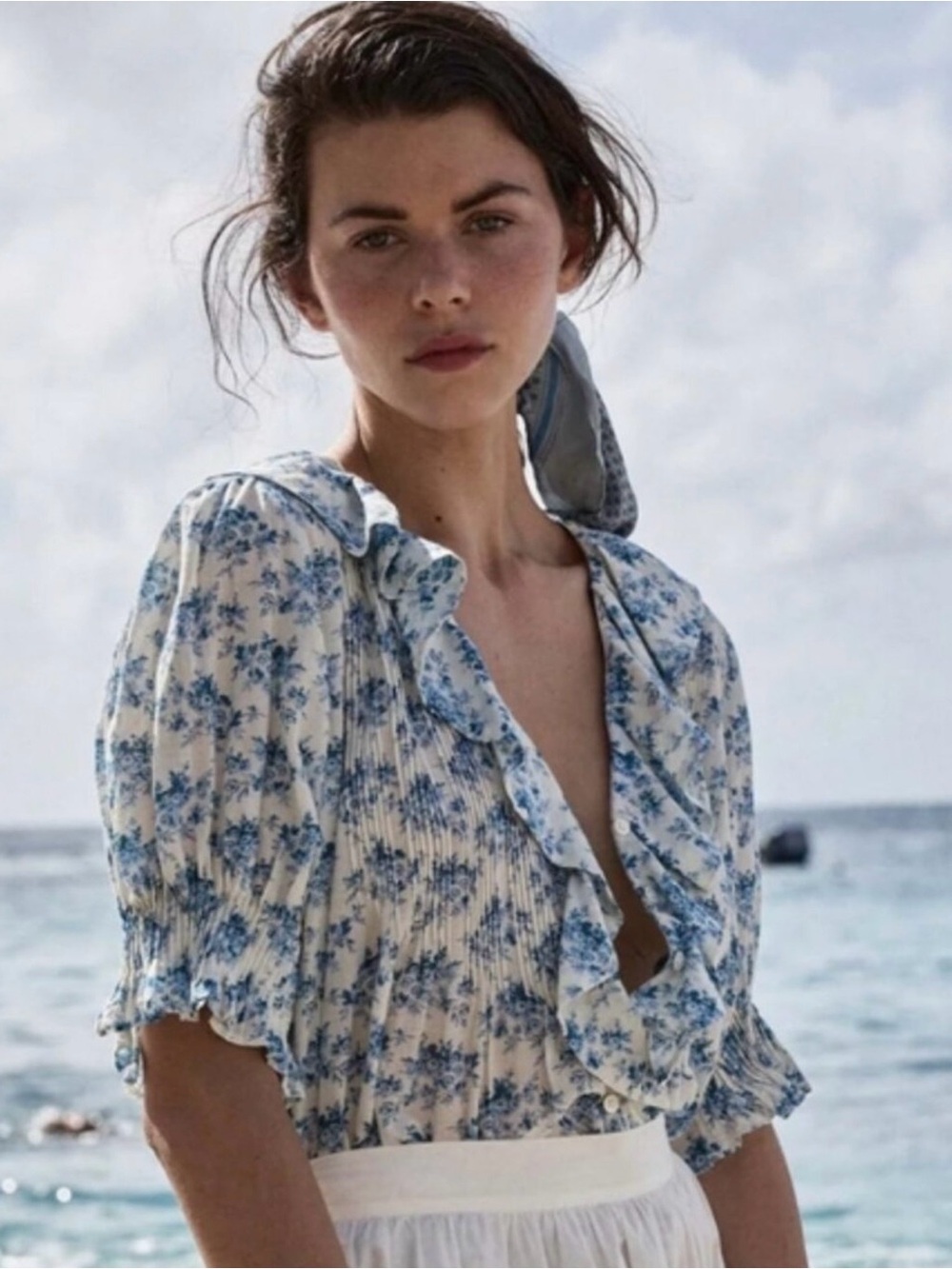 Doen Henri Top - Bleu Rosier Floral - Picture 3 of 6